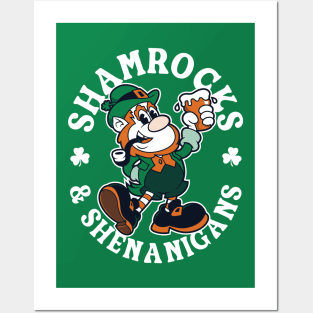 Shamrocks & Shenanigans - Irish Leprechaun - St Paddy's Day Posters and Art